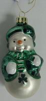 GLASS IRISH SNOWMAN ORN 6 PC SET